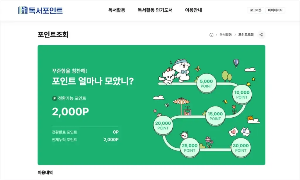 경기도-독서포인트-2000포인트-지급